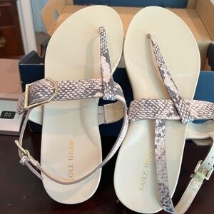 Cole Haan Francine Snake Demi Wedge Sling Back  Womens Size 8 B Casual Sandals